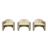 per Tecno, Eugenio Gerli - Group of three armchairs, 60's