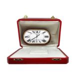 Cartier - Pendulette Concours model table clock, 1980s