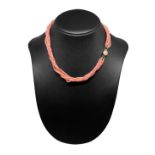 Pink coral necklace