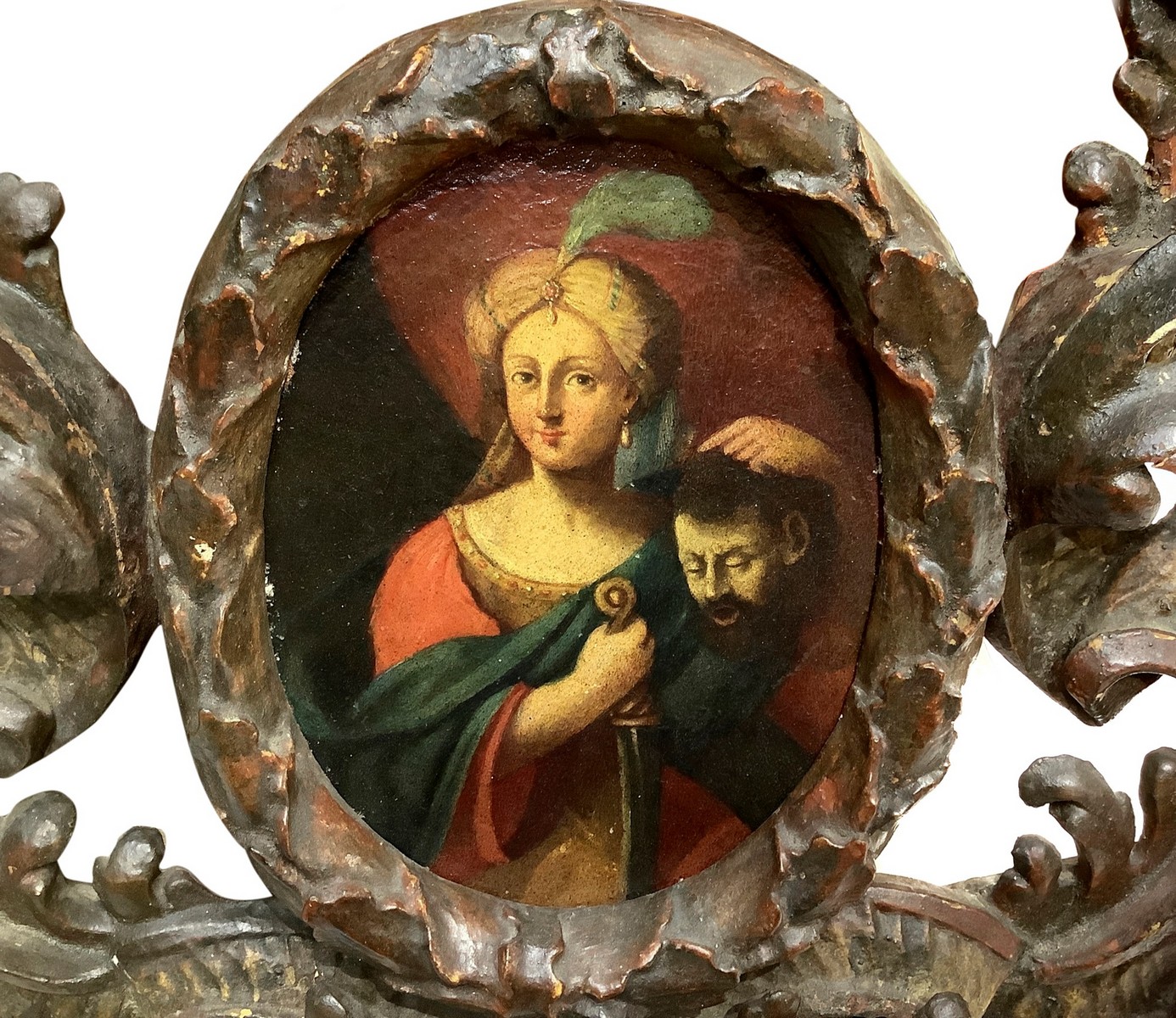 Oval depicting Judith with the head of Holofernes, Late 17th / 18th century - Image 2 of 3