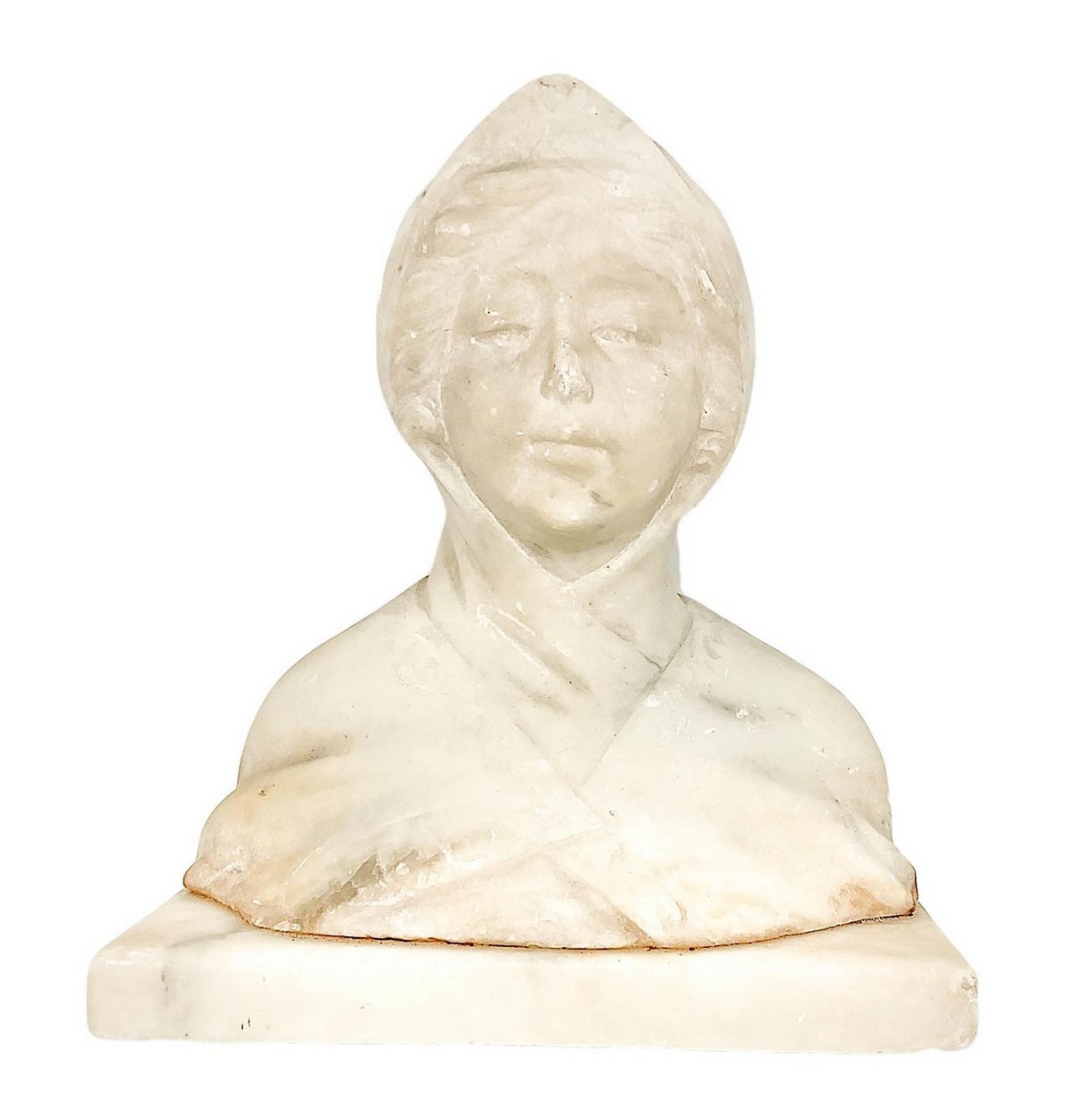 Group of n. 4 half busts in white marble, 19th / 20th century - Image 3 of 5