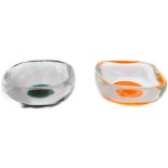 Venini - Pair of orange and green containers