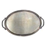 Oval tray in silver, 20th century (1996)