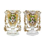 Pair of Louis Philippe porcelain vases, nineteenth century