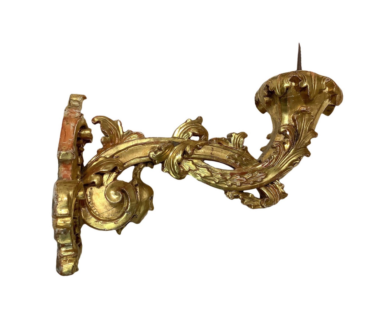 Pair of arms in gilded wood, XVIII / XIX century - Image 2 of 7