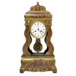 Boulle style pendulum table clock, nineteenth century