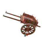 Small Sicilian cart painted and lacquered with paintings depicting paladins of France of "La Chanson