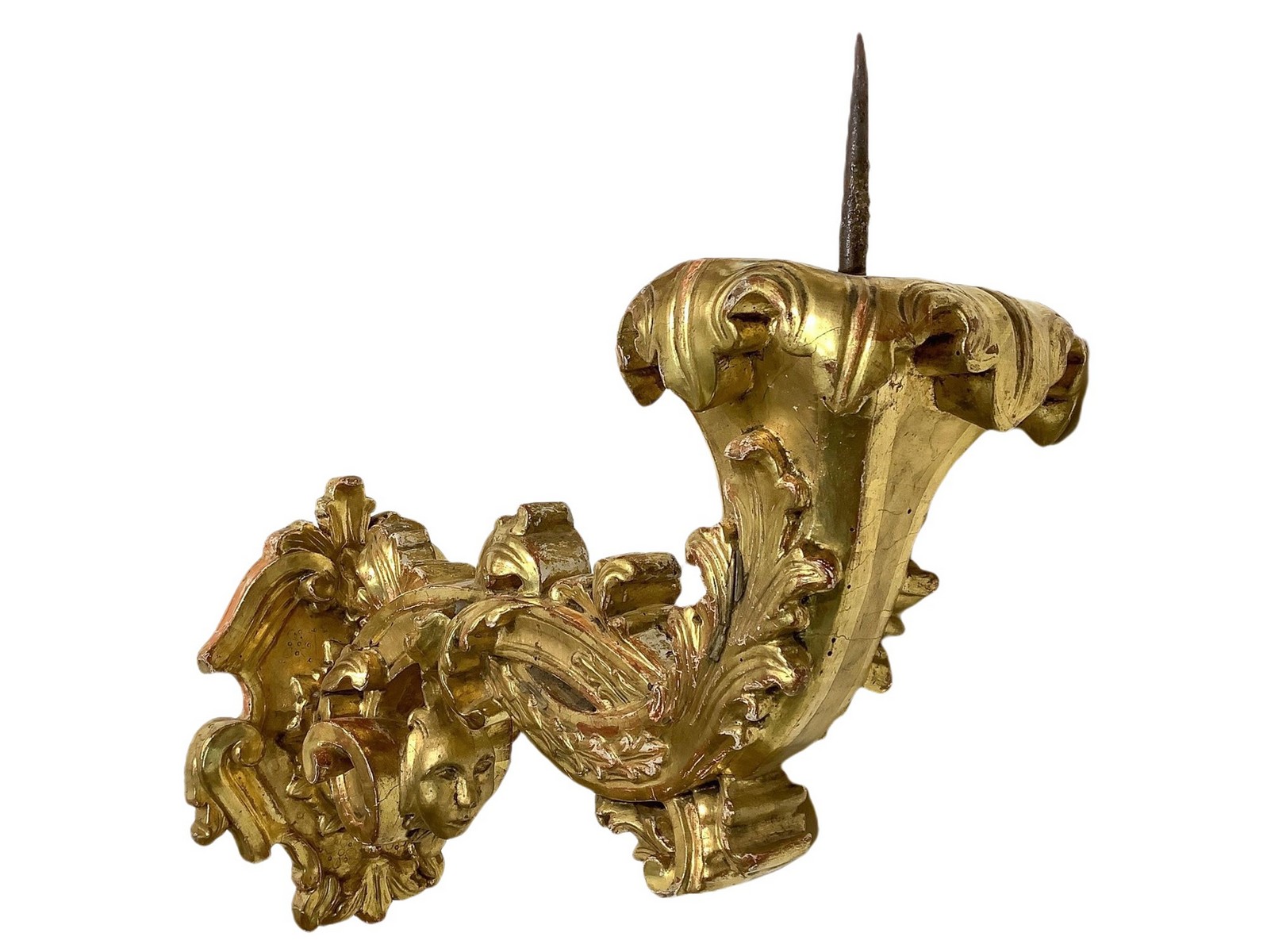 Pair of arms in gilded wood, XVIII / XIX century - Image 3 of 7