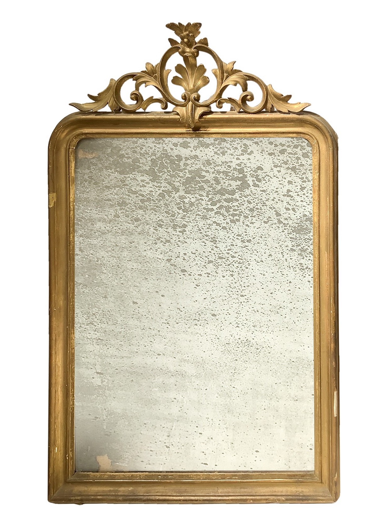 Mirror in gilded wood with leaf, Luigi Filippo, nineteenth century