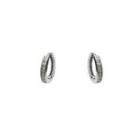 White gold hoop earrings with rhinestones