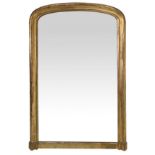 Mirror with gilded leaf wood frame, nineteenth century