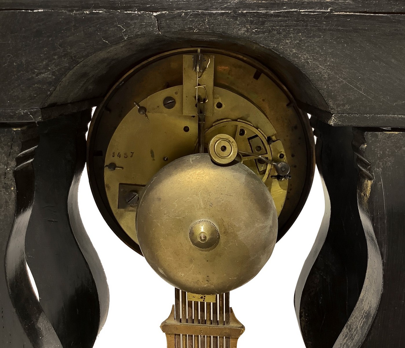 Boulle style pendulum table clock, nineteenth century - Image 5 of 5