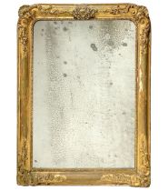 Mirror in gilded wood with leaf decorations, Mid 19th century
