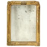 Mirror in gilded wood with leaf decorations, Mid 19th century