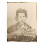 Von Gloeden, Wilhelm (Wismar 1856-Taormina 1931) - Face of girl with basket of grapes