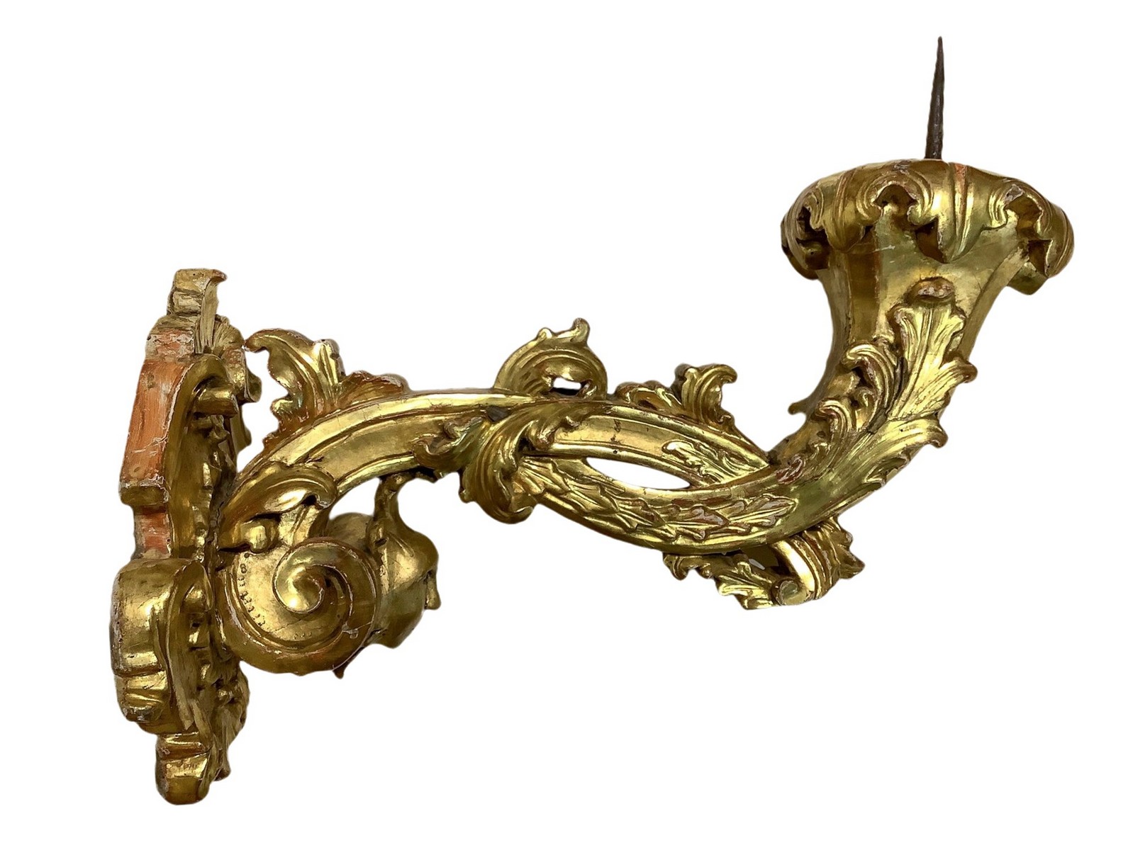 Pair of arms in gilded wood, XVIII / XIX century - Image 5 of 7