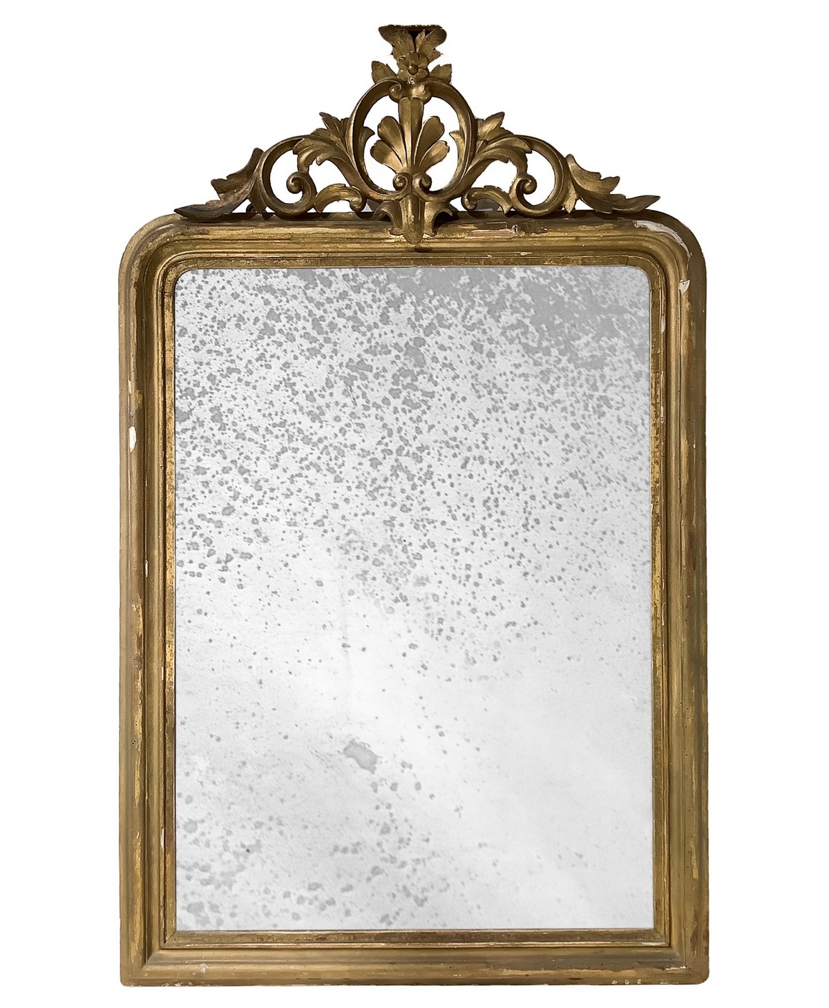 Mirror in gilded wood with leaf, Luigi Filippo, nineteenth century