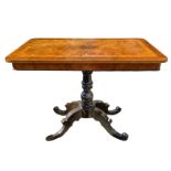 Rectangular center table in maple briar, nineteenth century