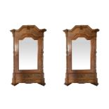 Pair of wardrobes with one door mirror., nineteenth century