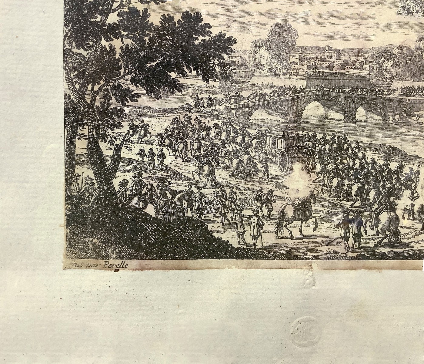 Mariette, Pierre (1603-1647) - Bridge crossed by armed cavalry, 17th / 18th century - Image 3 of 6