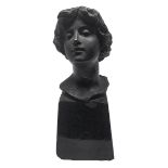 Lost wax bronze of a young woman's head