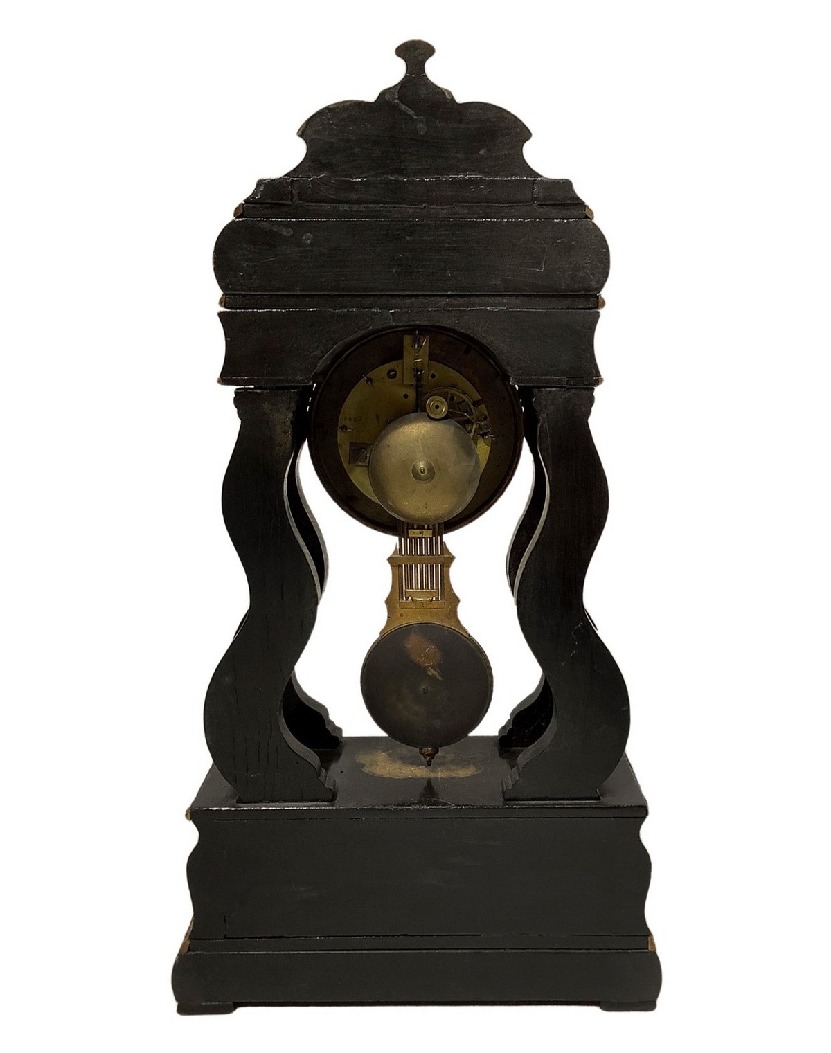 Boulle style pendulum table clock, nineteenth century - Image 4 of 5