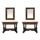 Pair of consoles with mirrors, Early 19th century, Sicily