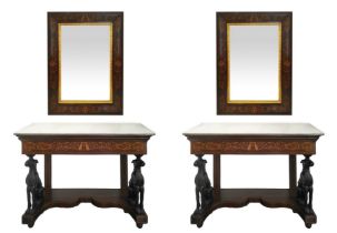 Pair of consoles with mirrors, Early 19th century, Sicily