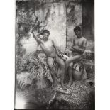 Von Gloeden, Wilhelm (Wismar 1856-Taormina 1931) - 2 naked boys, sitting.