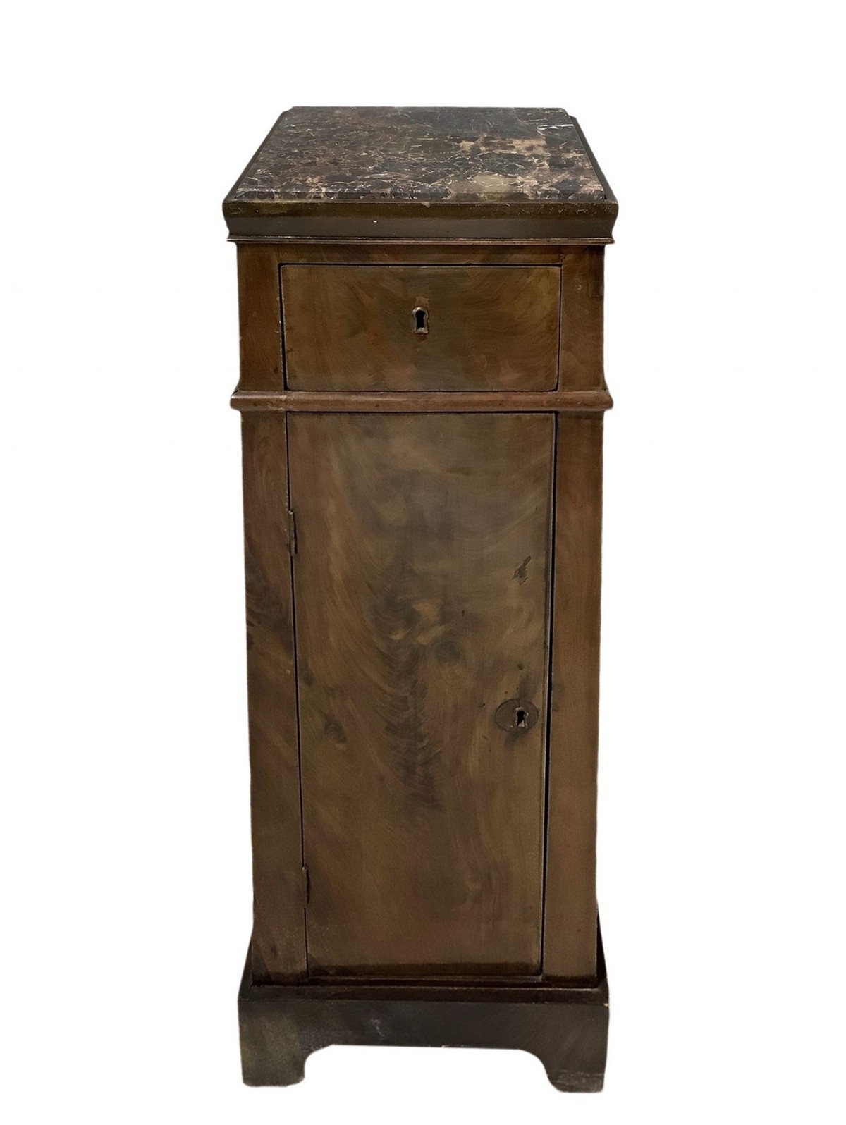 Pair of bedside tables in briar walnut, truncated pyramid, Early 19th century, Sicily - Image 3 of 5