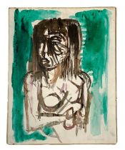 Migneco, Giuseppe (Messina 1903-Milano 1997) - Half-length portrait of a woman