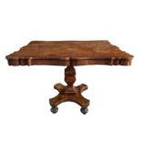 Mahogany feather table with scalloped top, nineteenth century