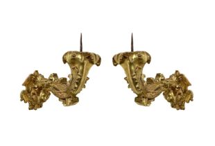 Pair of arms in gilded wood, XVIII / XIX century