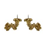 Pair of arms in gilded wood, XVIII / XIX century