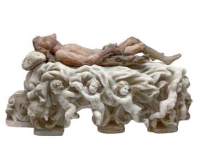 Christ on an embossed bed with cherubs, XVIII century