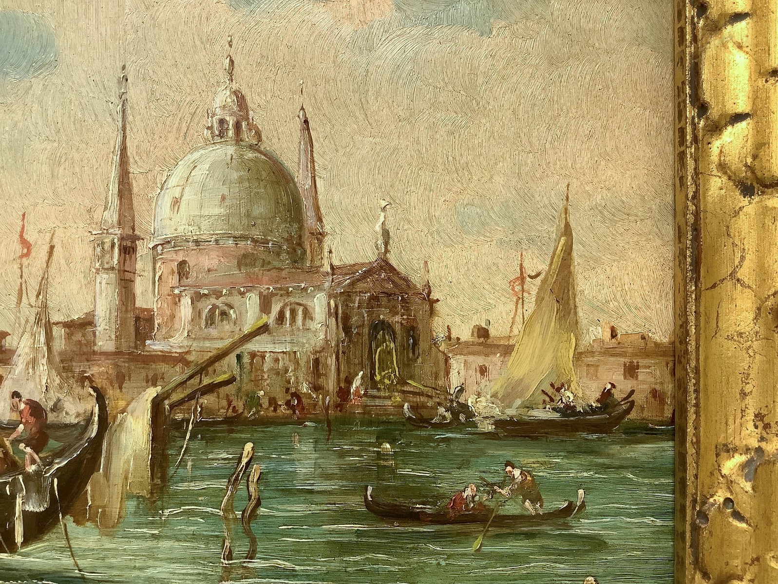 Ponga, Lucia, degli Ancillo (Venezia 1887-1966) - Santa Maria della Salute with Gondolas on the Gra - Image 4 of 6