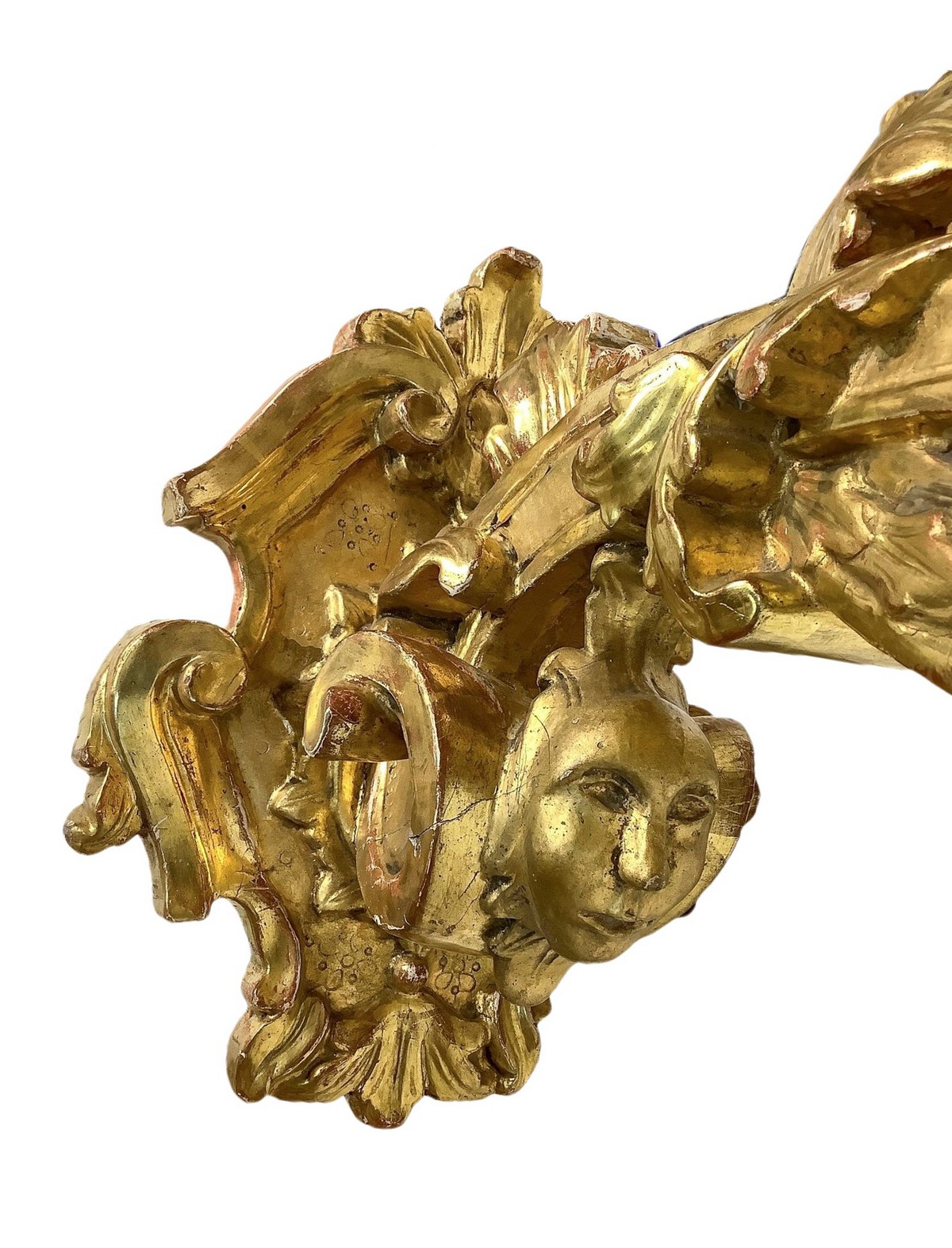 Pair of arms in gilded wood, XVIII / XIX century - Image 4 of 7