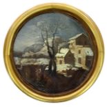 Landscape with snow-covered houses, second half of the 18th century
