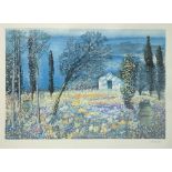 Cascella, Michele (Ortona 1892-Milano 1989) - House with trees and flowery field