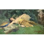 Capranesi, Giovanni (Roma 1852-Roma 1921) - Woman lying on the lawn, nineteenth century