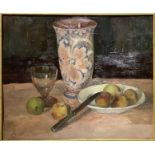 Alicò, Giovanni (Catania 1906-Milano 1971) - Still life with vase with flowers and peaches, Late 19