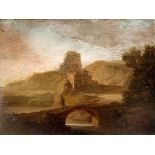 Landscape with bridge and river, XVIII Century