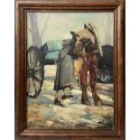 Lupo, Alessandro (1876-Torino 1953) - Man with cart and horse, 1910