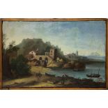 Giuseppe Zais (ambito di) (Forno di Canale 22/03/1709-Treviso 29/12/1781) - Landscape with houses,