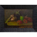 G.Vinci, Still life with red peppers Signed lower right