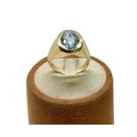 Gold and aquamarine ring