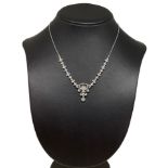 18 carat white gold necklace with 0,20 carat rhinestones