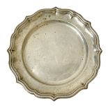 800 silver scalloped tray, nineteenth century