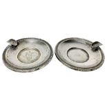 Pair of ashtrays, 800 silver. Diameter 8.5 cm