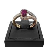 Ring with natural ruby